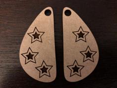 Laser Cut Star Engraved Earrings