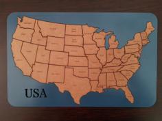 Laser Cut USA Map Puzzle