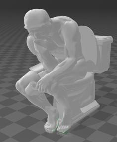 Thinker On The Toilet 3D Printer Model