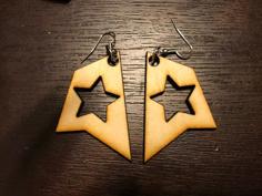 Laser Cut Star Hole Earrings