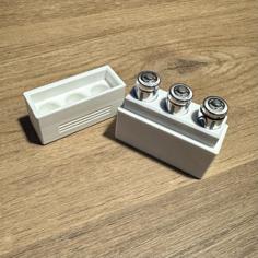 Simple 3 Cell AA Battery Holder / Container / Case 3D Printer Model