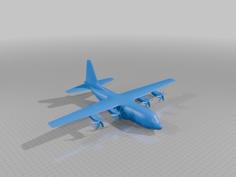 C-130 Hercules Cargo Plane (One Piece Solid Version) 3D Printer Model