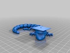 Articulated Lizard With Graduation Cap 3D Printer Model