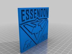 Essendon Bombers Logo Drink Coaster 3D Printer Model