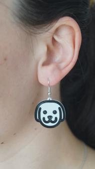 Cute Dog Face Earring 3D Printer Model