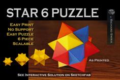 Star 6 Puzzle 3D Printer Model