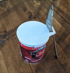 Snap-On Dog Food Lid (With Spoon Holster) 3D Printer Model