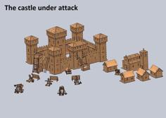 Flattened And CUTTABLE “Castle Under Attack” – Original Laser Cut Model By Andrea Garuti