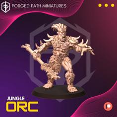 Jungle Orc Warrior With Javelin Weapon 3D Printer Model