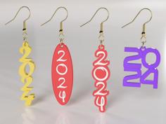 New Year 2024 Earrings 3D Printer Model