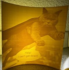 Lithophane Of A Flying Cat Who Can Talk 3D Printer Model