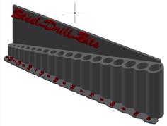 Drill Bit Holder With Labels 3D Printer Model