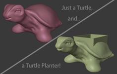 Just A Turtle And Turtle Planter 3D Printer Model