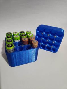 16X AA Battery Holder 3D Printer Model