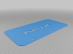 NSX License Plate 3D Printer Model