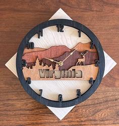 Laser Cut Time Zone Clocks