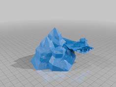 Victory Star Destroyed Crashing Into Mountain. 3D Printer Model