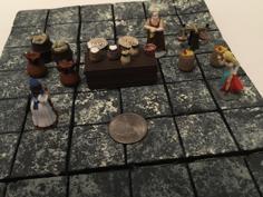 Medieval Market Accessories Miniatures 3D Printer Model