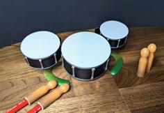 Pencil Drum Kit Desk Toy 3D Printer Model