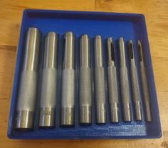 Gridfinity Harbor Freight Hollow Punch Set Holder 3D Printer Model