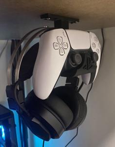 PS5 Controller/headset Under Desk Mount 3D Printer Model