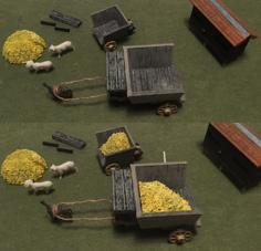 Miniature Medieval Hay Carts 3D Printer Model