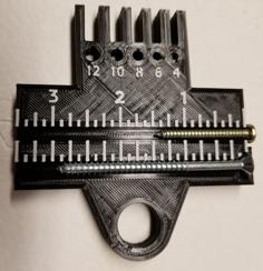 Screw Sizer With Ruler 3D Printer Model