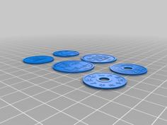 Japanese Yen Coins (5, 10, 500) 3D Printer Model