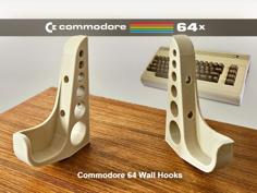 Commodore 64 Display / Storage Wall Hooks 3D Printer Model