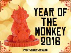 Red Monkey – Chinese New Year 2016 3D Printer Model