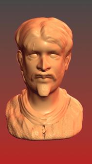 Bust Of Battleworn Man 3D Printer Model