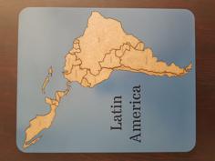 Laser Cut Latin America Map Puzzle