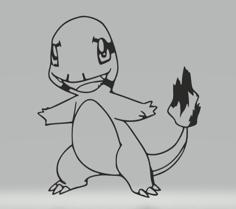 004 Charmander – Pokemon 2D Wall Art 3D Printer Model