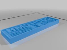 HMS Hood Nameplate 3D Printer Model