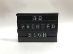 Changeable Sign! 3D Printer Model