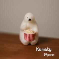 KUMATY : Polar Bear Eating Popcorn 3D Printer Model