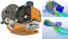 E3D V6 CFD Optimized Adjustable Part Cooling Duct 3D Printer Model