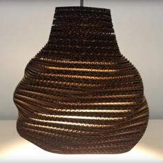 Laser Cut Twisted Hexagonal Cardboard Lampshade