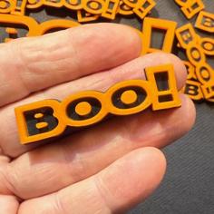 Halloween BOO! Pins 3D Printer Model