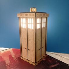 Laser Cut TARDIS Lamp