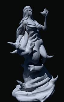 Shadow Lady Witch 3D Printer Model