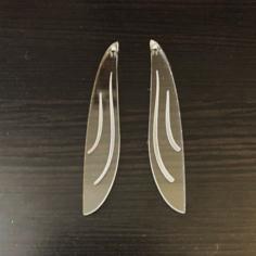 Laser Cut Narrow Brushstroke Earrings