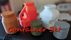 Container Set W/ Lids 3D Printer Model