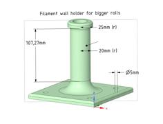 Filament Spool Wall Holder For Bigger Rolls 3D Printer Model