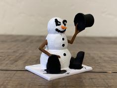 Sitting Evil Snowman 3D Printer Model