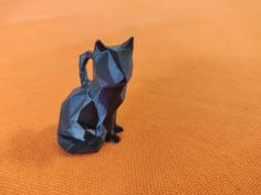 Low Poly Sitting Cat Keychain 3D Printer Model