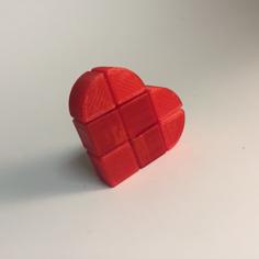 1x2x2 Heart Cube 3D Printer Model