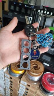 Saab B205 Engine Block Pendant Key Ring 3D Printer Model