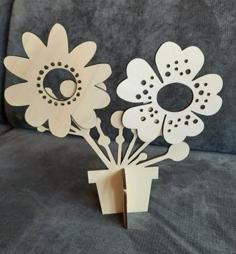 Laser Cut Two Flowers