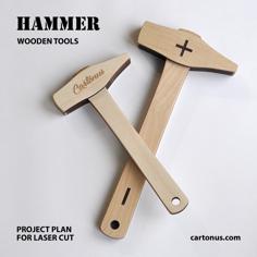 Laser Cut Wooden Hammer